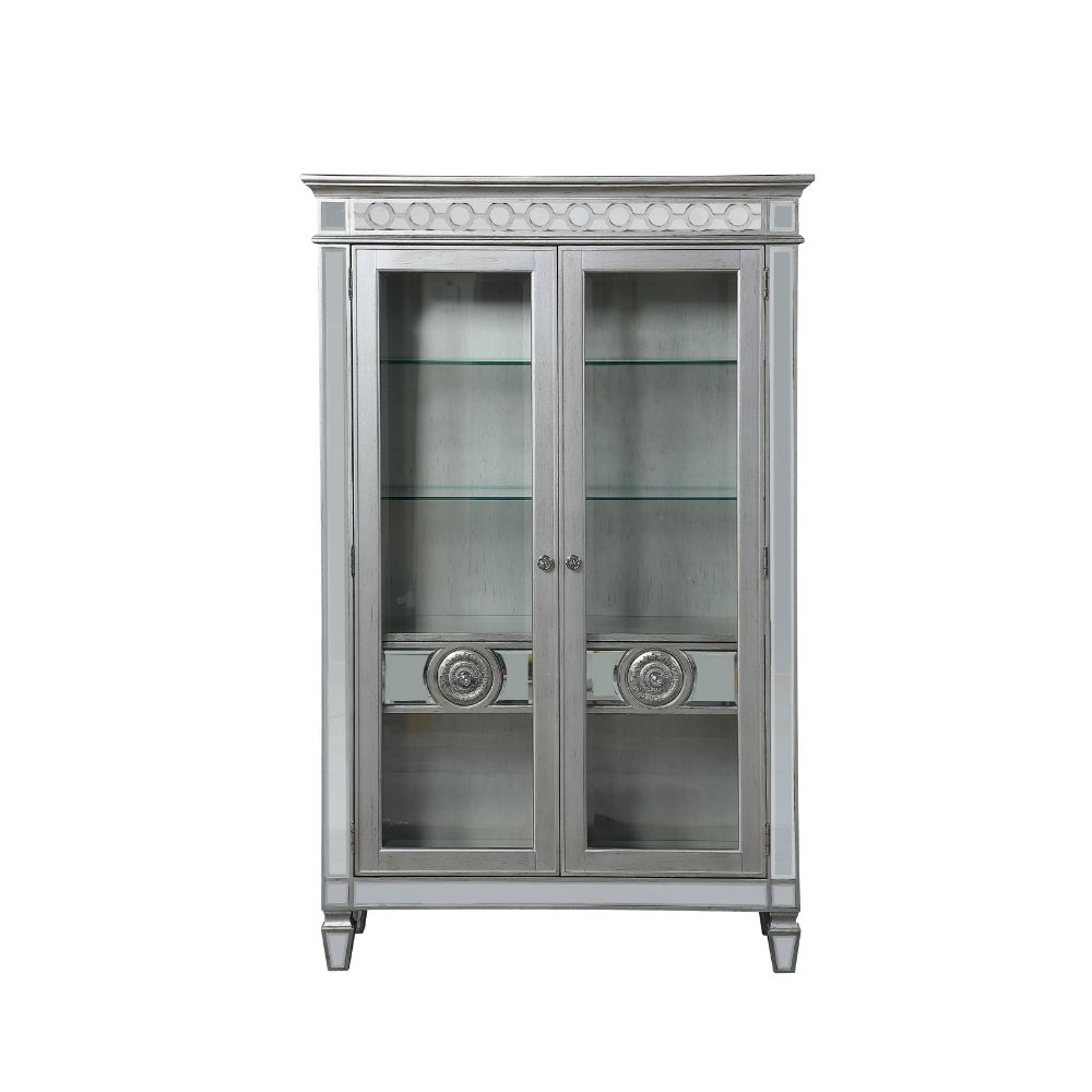 ACME - Varian Curio in Mirrored/Antique Platinum