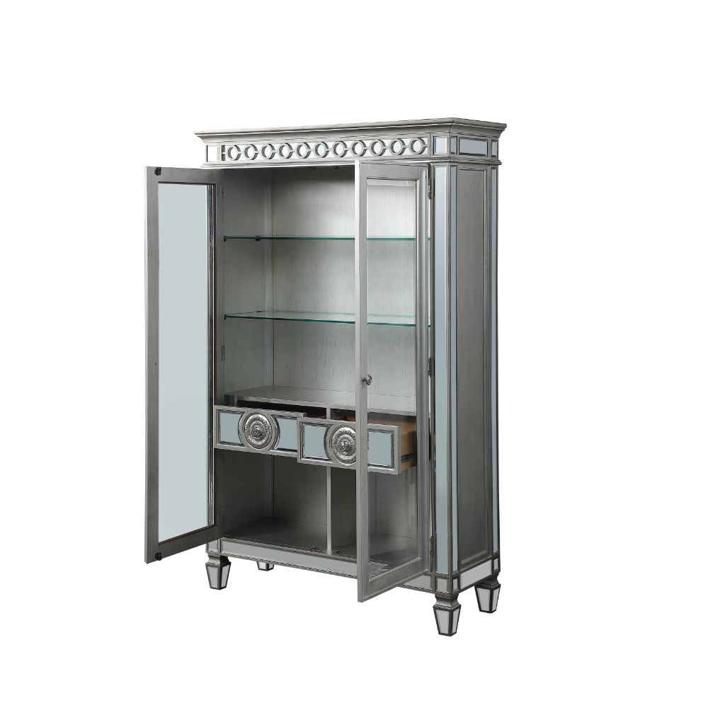 ACME - Varian Curio in Mirrored/Antique Platinum