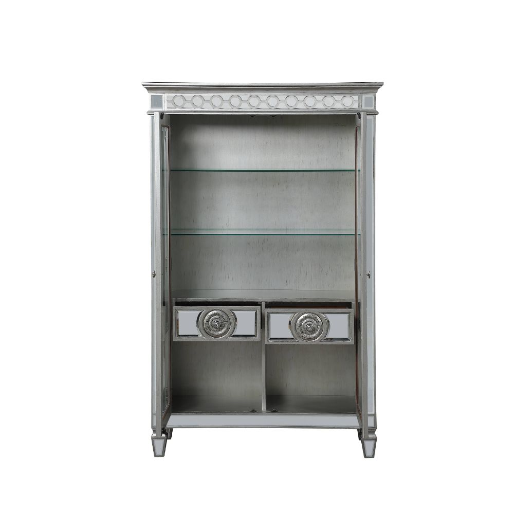 ACME - Varian Curio in Mirrored/Antique Platinum