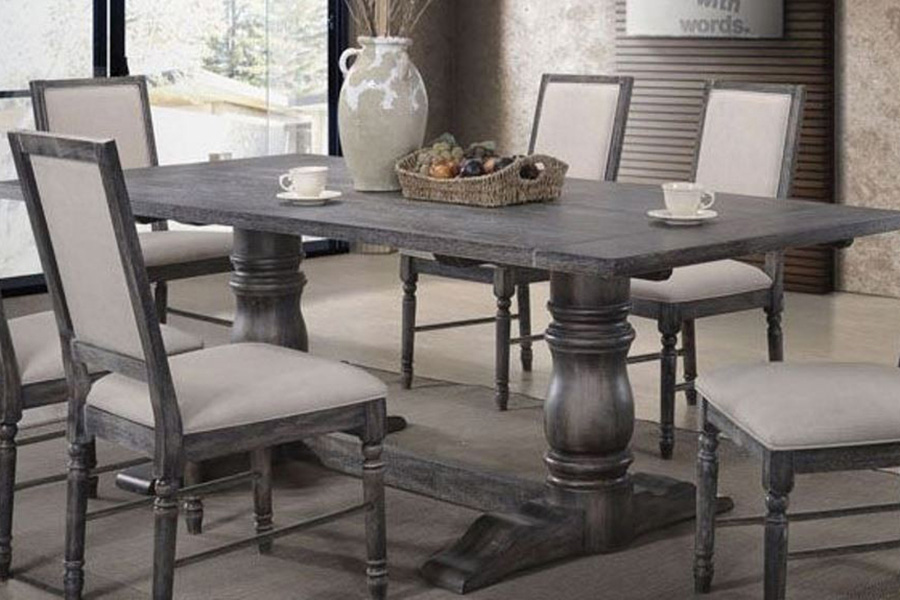 ACME - Leventis Weathered Dining Table