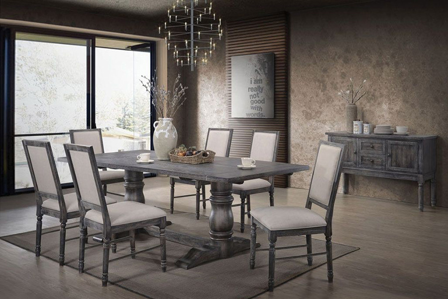 ACME Leventis Weathered Dining Table - Gray