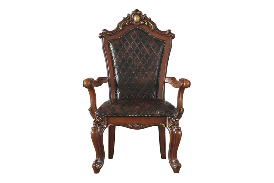 ACME Picardy Arm Chair Set of 2 - Cherry Oak