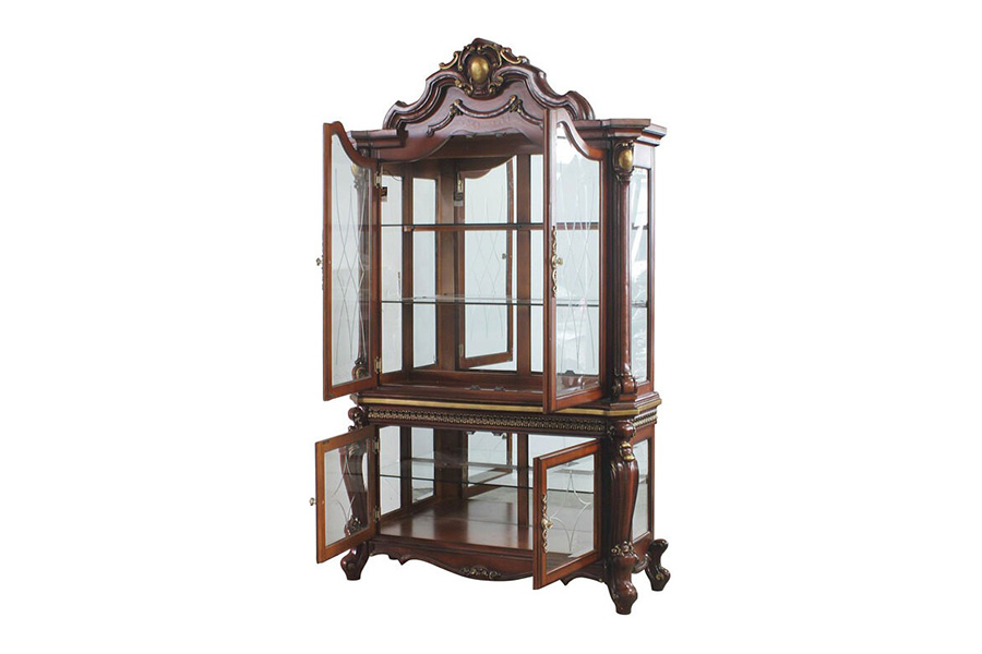 ACME Picardy Curio Cabinet - Cherry Oak