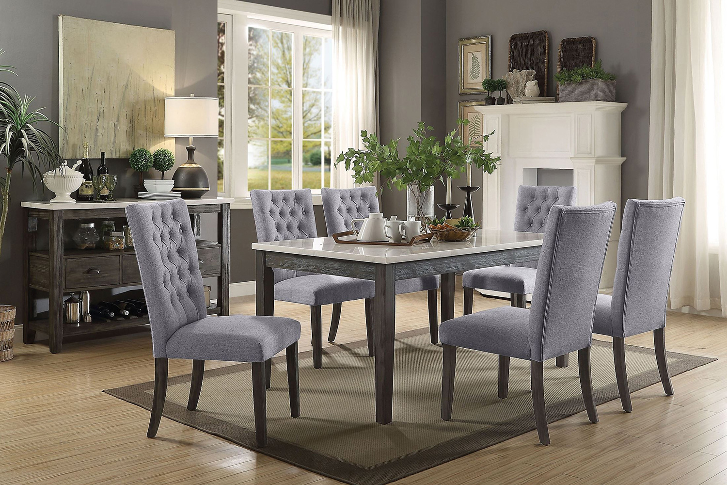 ACME - Merel Side Chair (Set-2) in Gray Oak