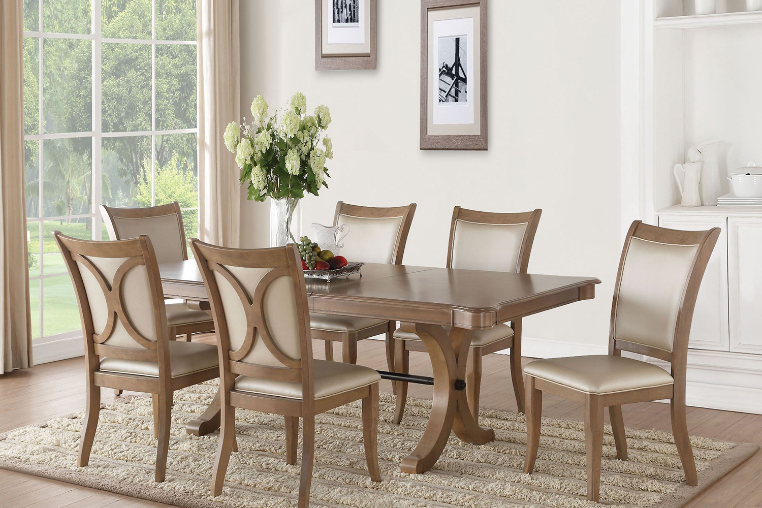 ACME - Harald Side Chair (Set-2) in Beige/Gray Oak