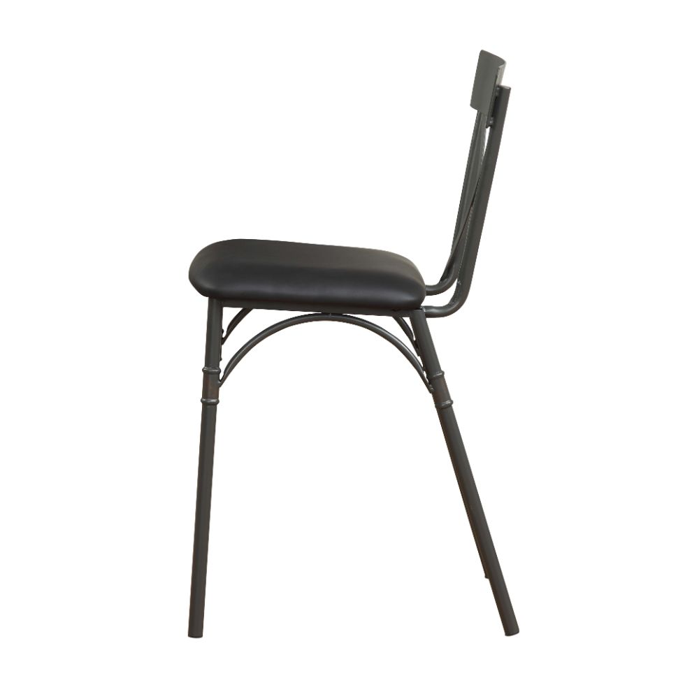 ACME - Itzel Counter Height Chair (2Pc) in Black PU/Sandy Gray