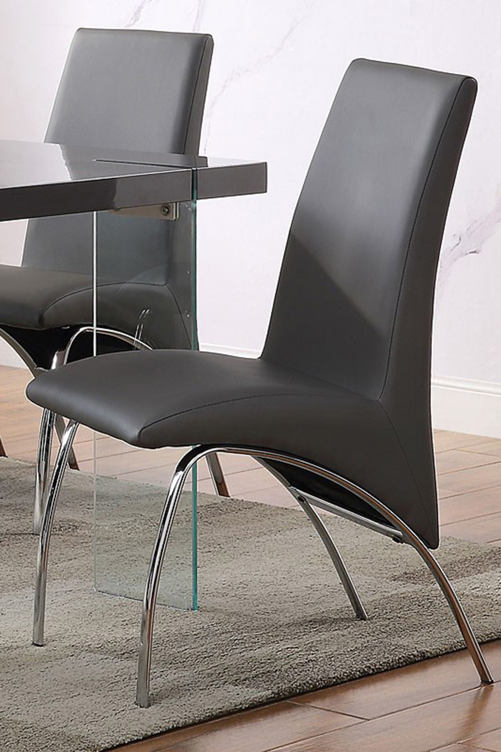 ACME - Noland Side Chair (Set-2) in Gray/Chrome