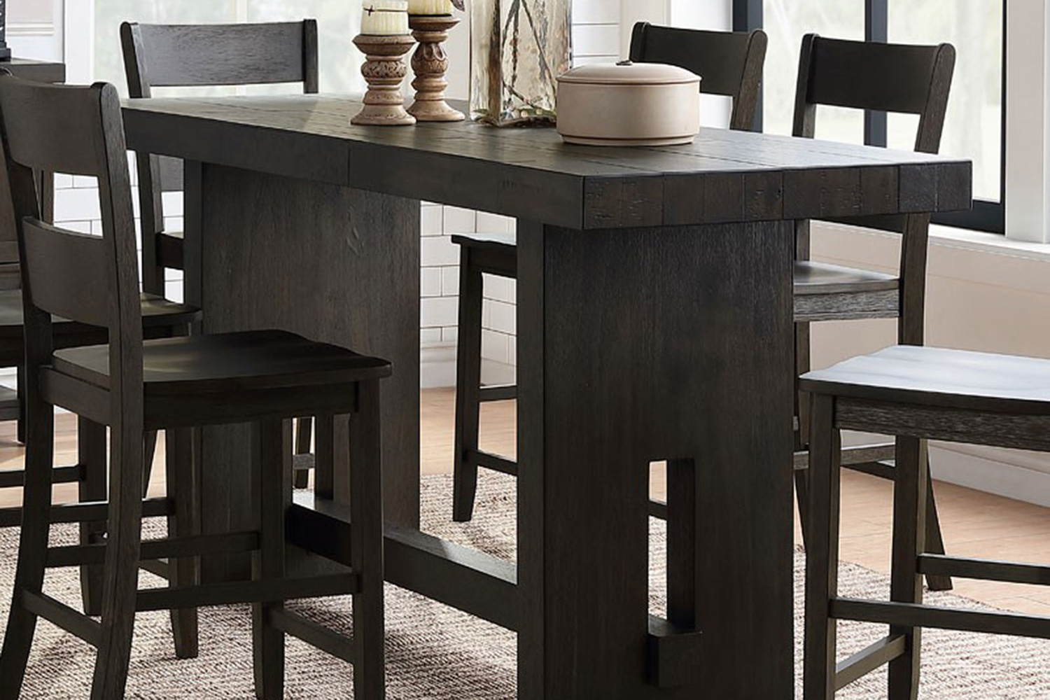 ACME - Haddie Counter Height Table in Distressed Walnut