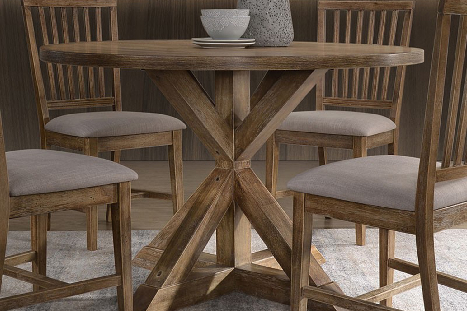 ACME Wallace II Dining Table - Weathered Oak