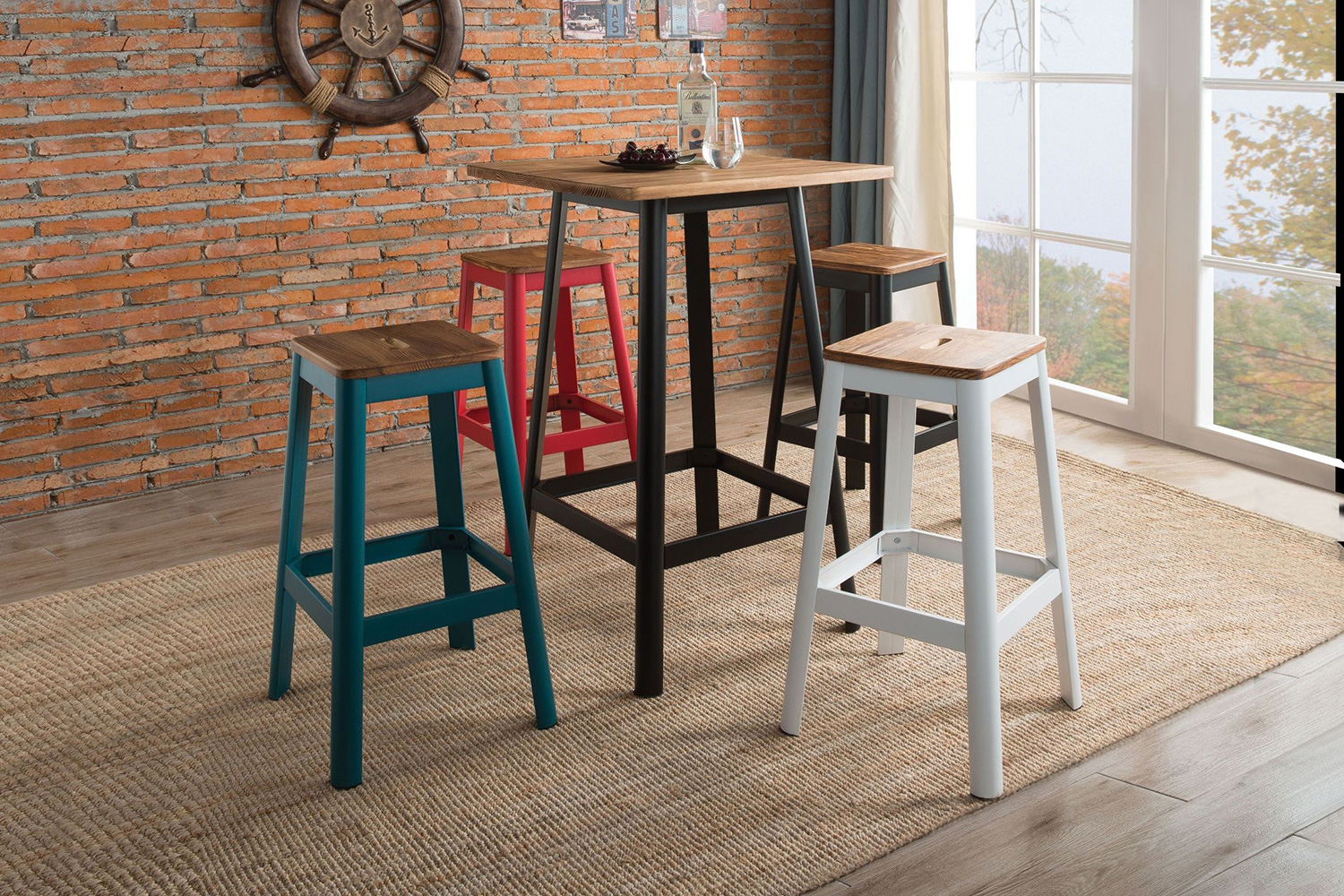 ACME Jacotte Bar Stool - White