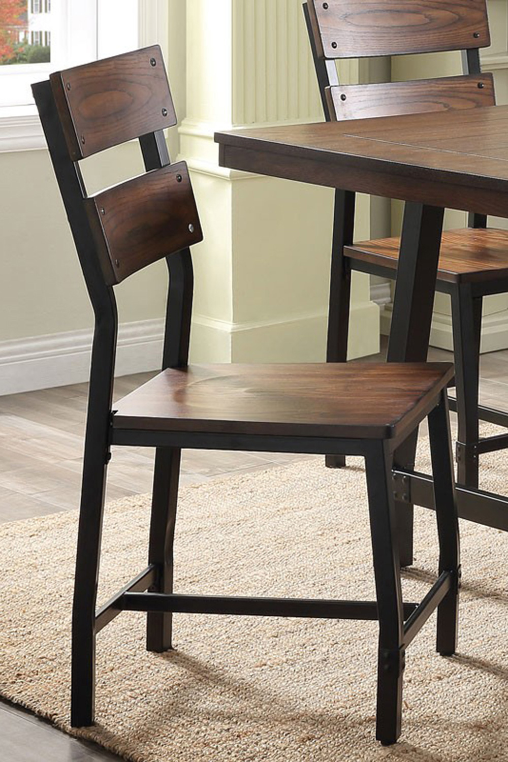 ACME - Mariatu Side Chair (Set-2) in Oak/Black