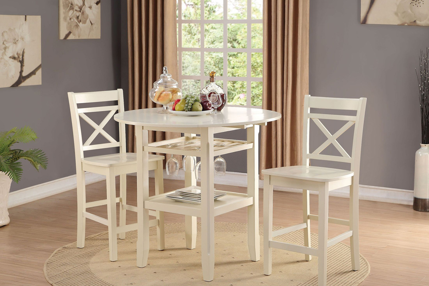 ACME Tartys Round Counter Height Dining Table - Cream