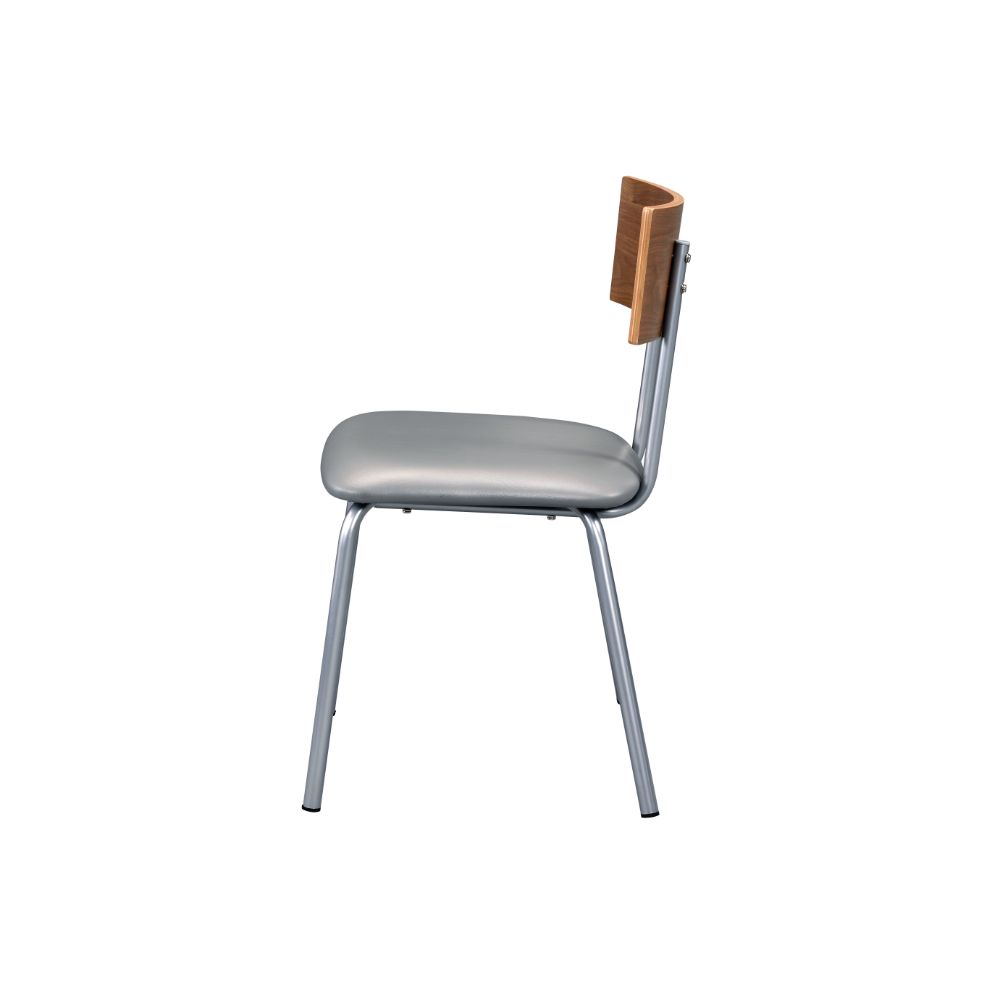 ACME - Jurgen Side Chair (Set of 2) in Gray/Oak/Silver