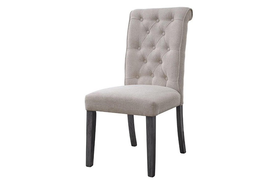 ACME - Yabeina Side Chair (Set-2) in Beige/Gray