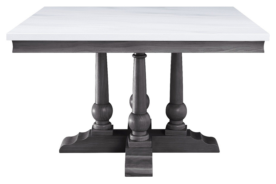 ACME - Yabeina Square Dining Table in Marble Top Top/Gray Oak