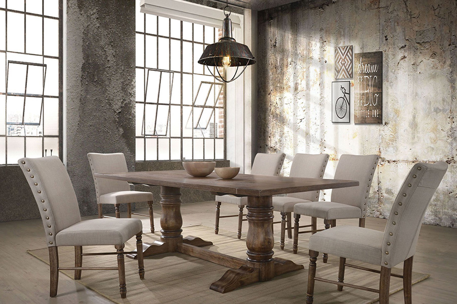 ACME - Leventis Weathered Dining Table