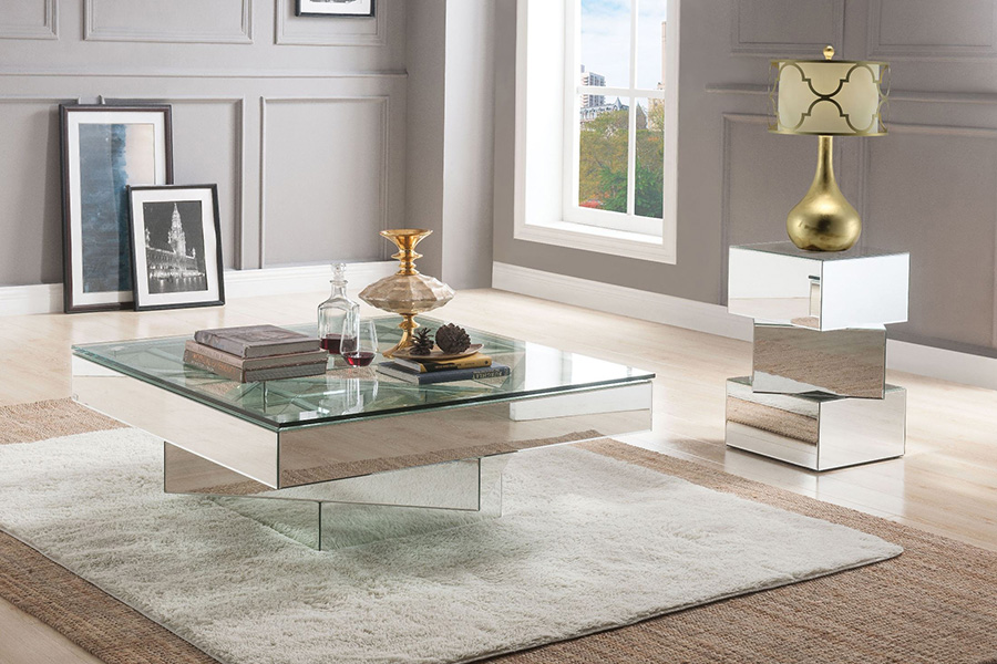 ACME - Dominic End Table in Mirrored (80272)