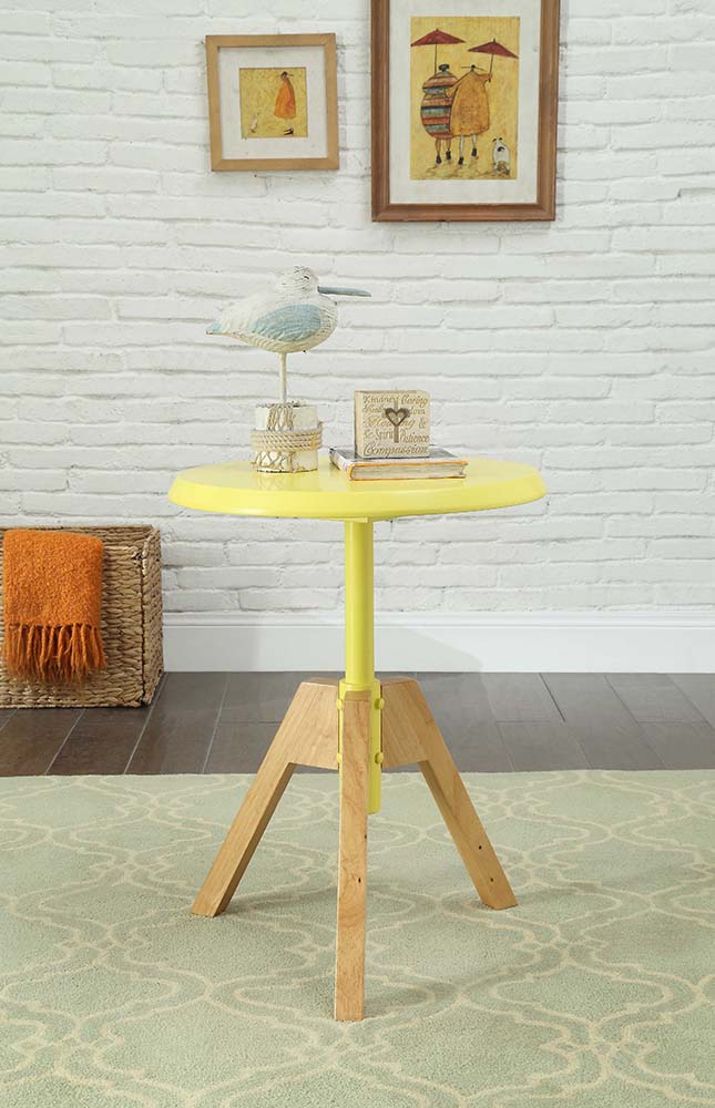 ACME - Lumina End Table in Yellow/Natural