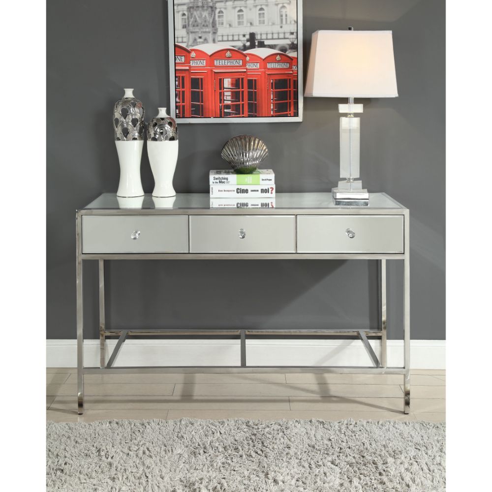 ACME - Weigela Sofa Table in Mirrored/Chrome