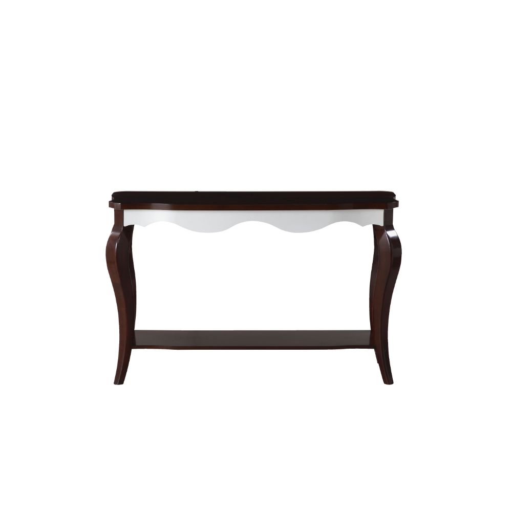 ACME - Mathias Sofa Table in White/Walnut