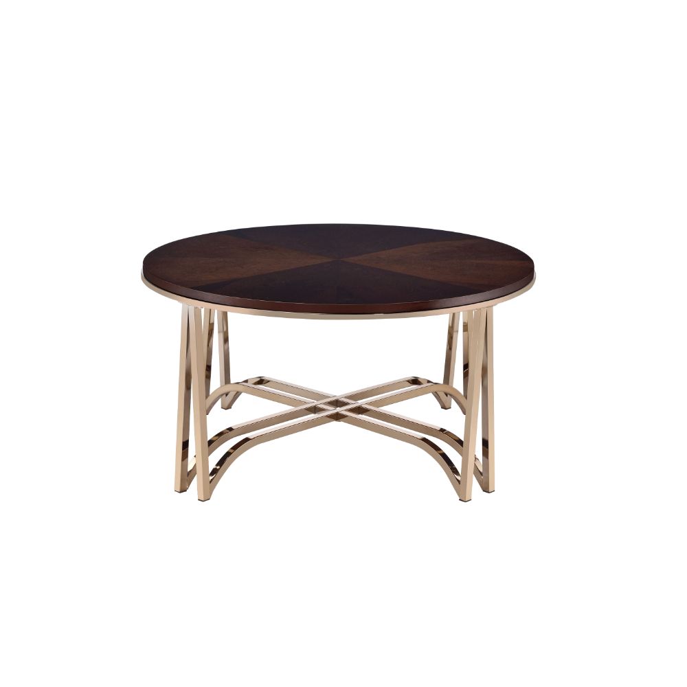 ACME - Novus Coffee Table in Walnut/Champagne