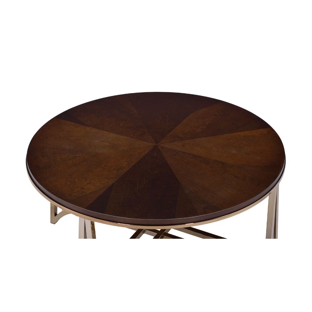 ACME - Novus Coffee Table in Walnut/Champagne