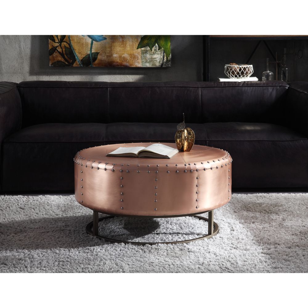 ACME - Raith Coffee Table in Rose Gold Aluminum