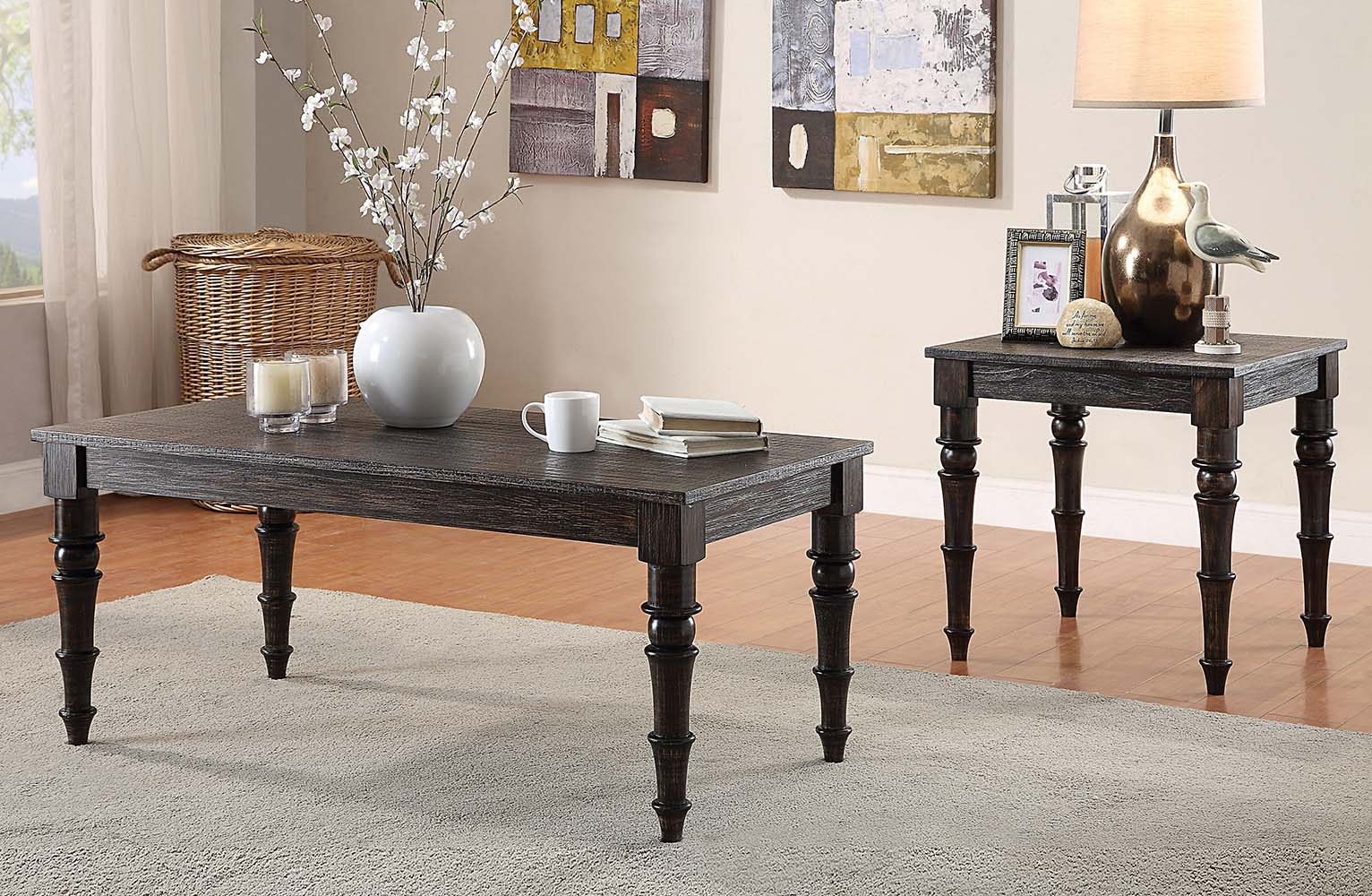 ACME - Kami End Table in Antique Black