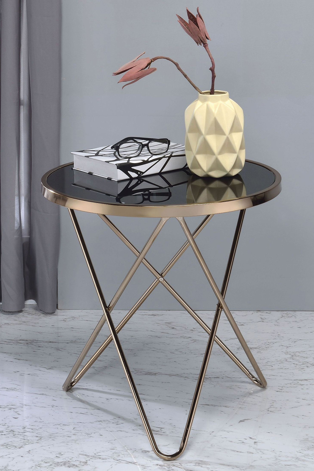 ACME - Valora Frosted Glass End Table