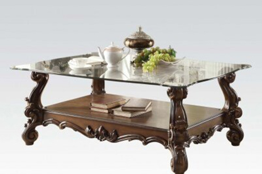 ACME - Versailles Glass Top Rectangular Coffee Table