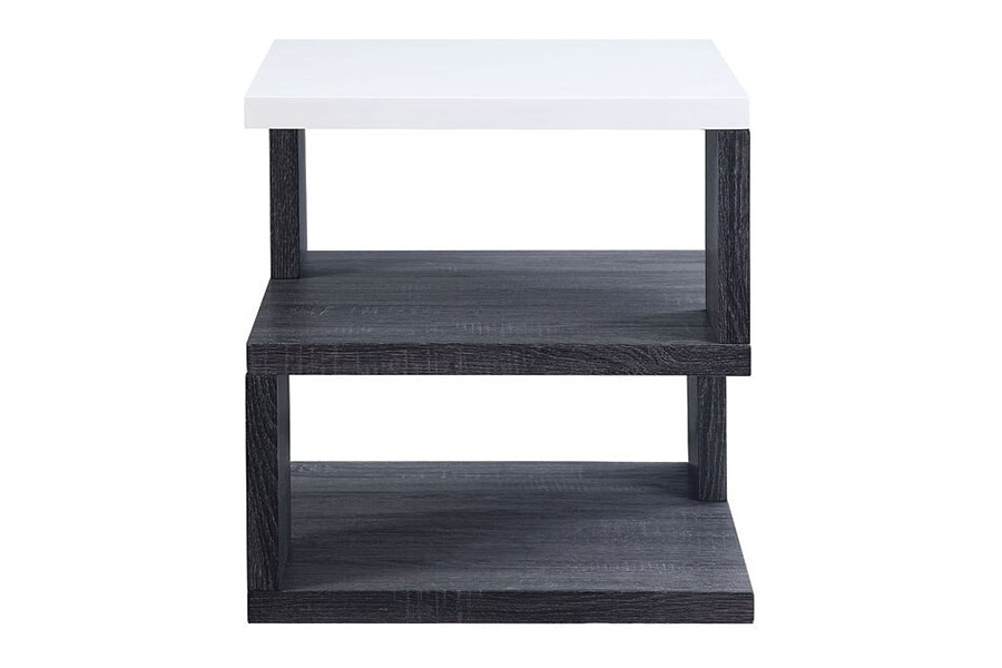 ACME - Pancho End Table in White High Gloss Top/Gray