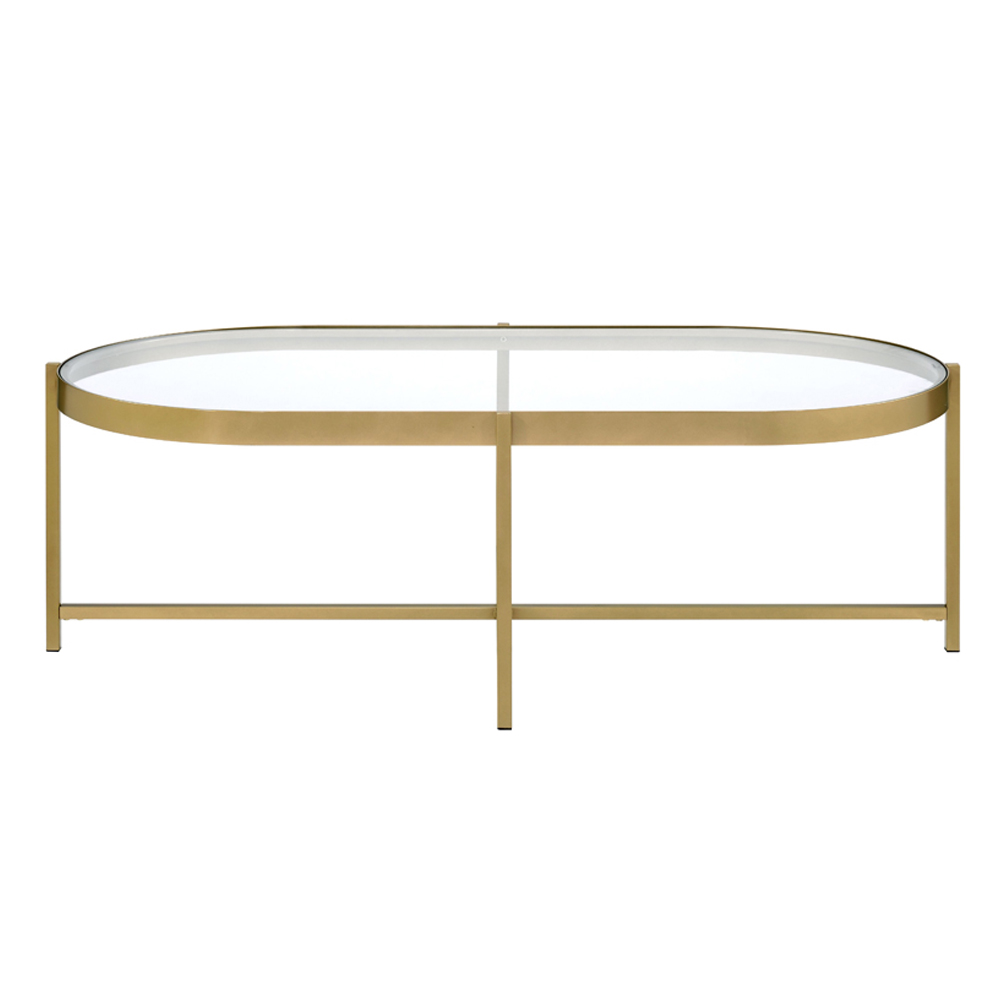 ACME - Charrot Coffee Table in Clear Glass Top/Gold