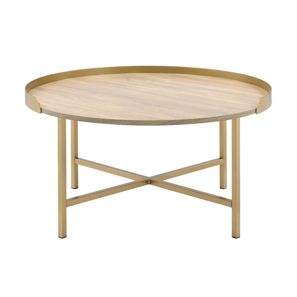 ACME - Mithea Coffee Table in Oak/Gold