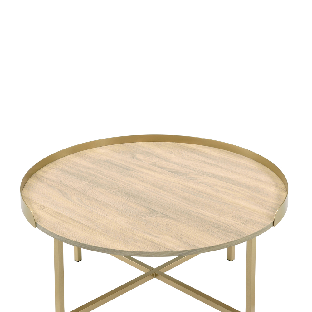 ACME - Mithea Coffee Table in Oak/Gold