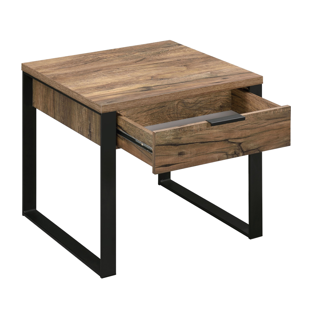 ACME - Aflo End Table in Weathered Oak/Black