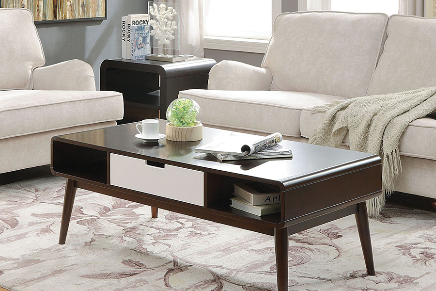 ACME - Christa Coffee Table in White/Espresso