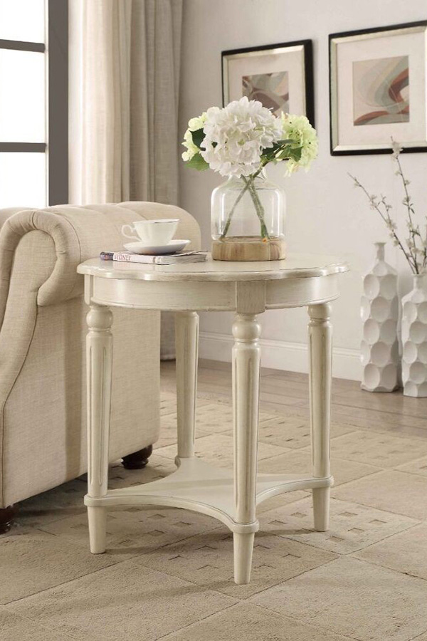 ACME Fordon End Table - Antique White