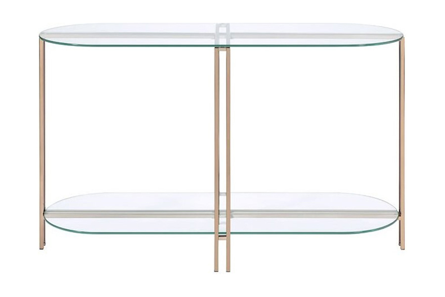 ACME - Veises Sofa Table in Champagne