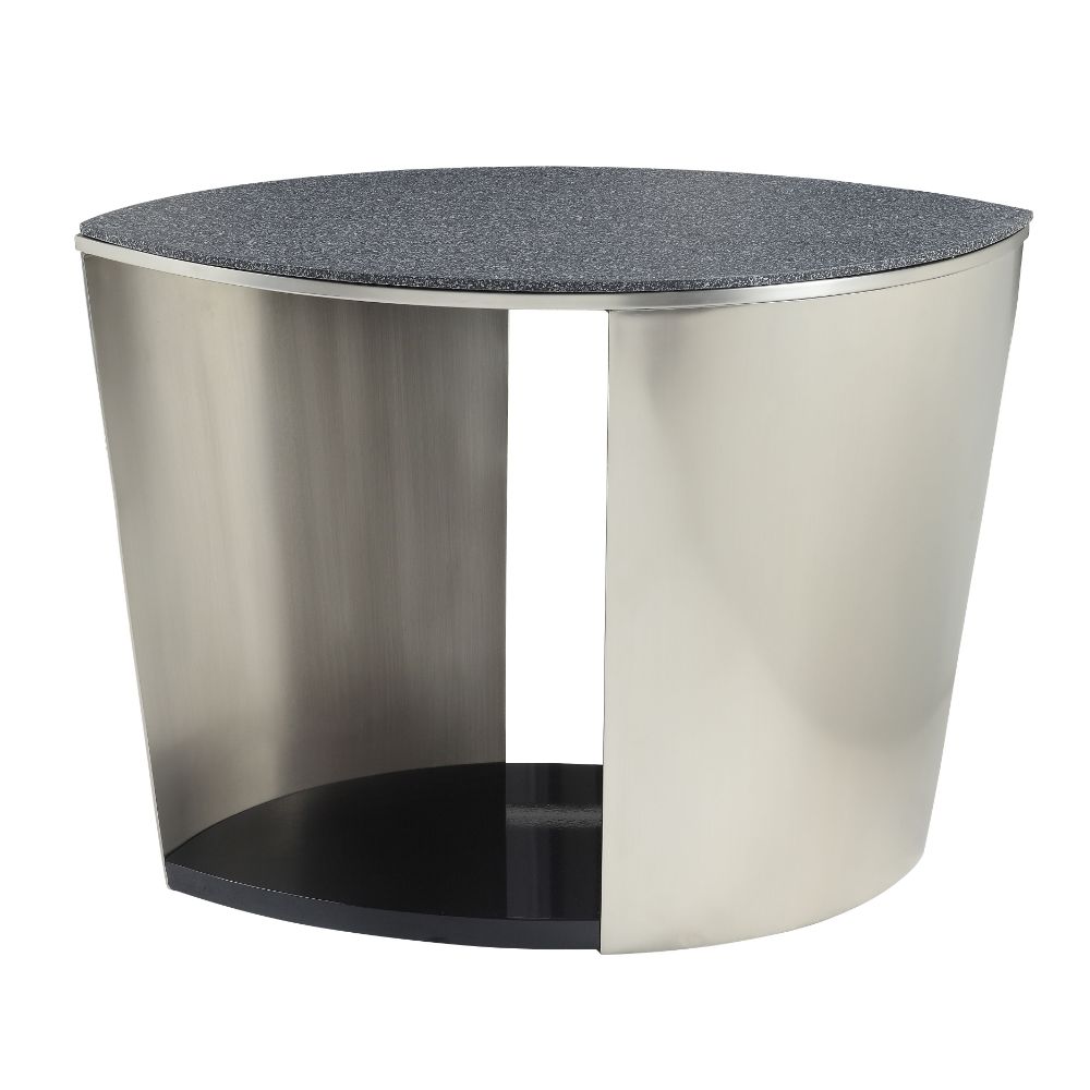 ACME - Thyge End Table in Satin Plated/Glass Stone