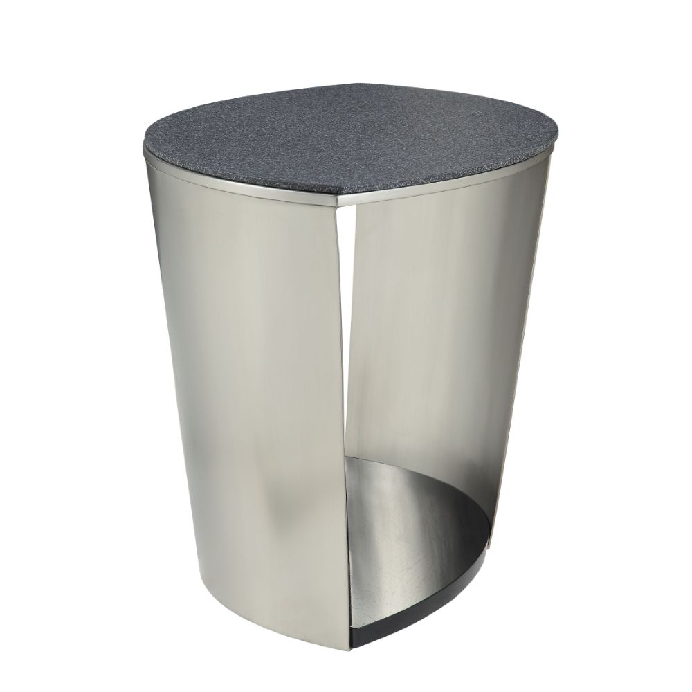 ACME - Thyge End Table in Satin Plated/Glass Stone