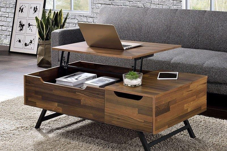 ACME Throm Coffee Table with Lift Top - Walnut