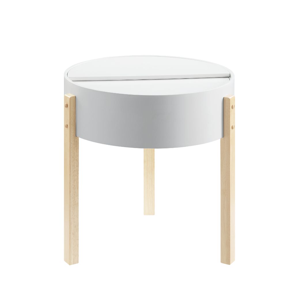 ACME - Bodfish End Table in White/Natural