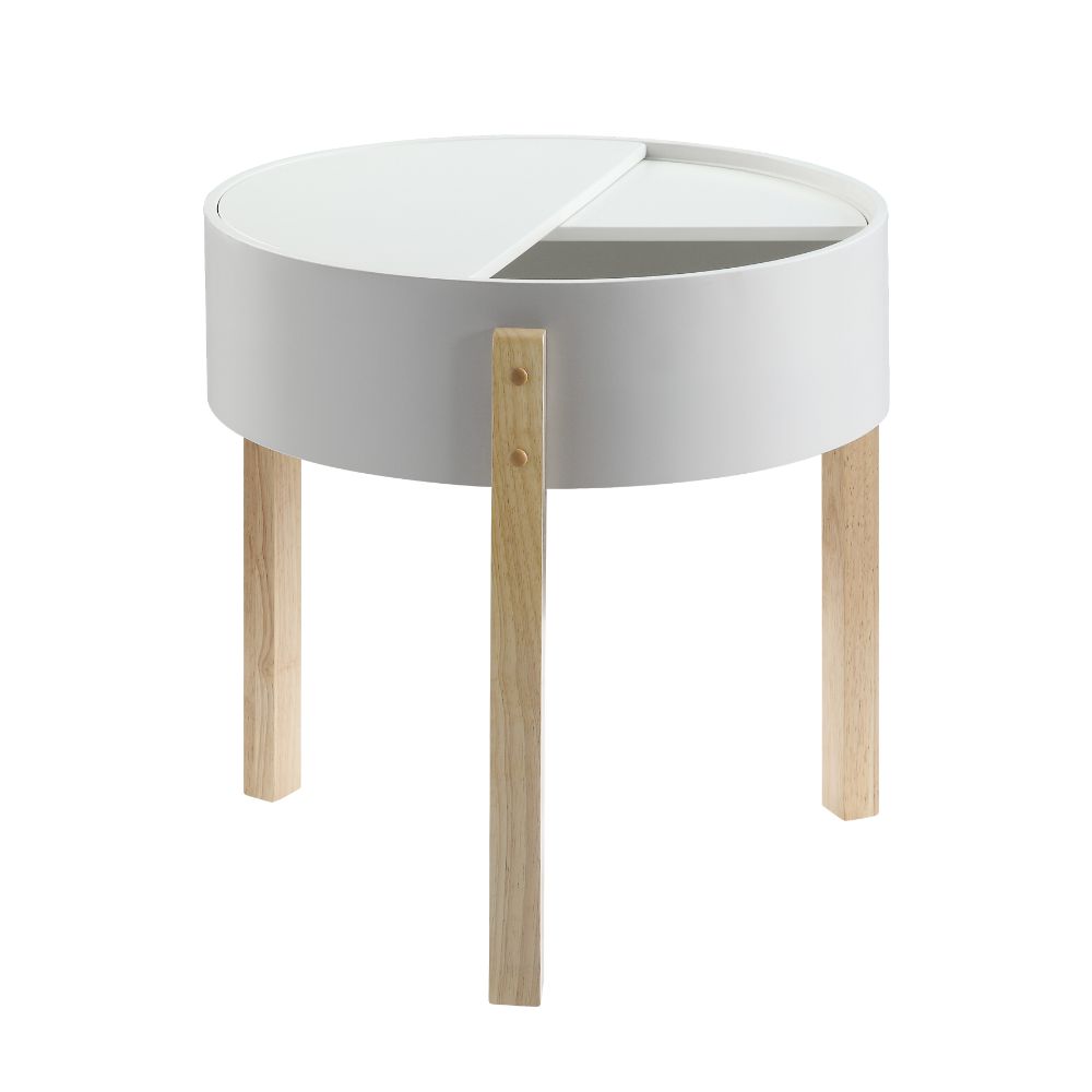 ACME - Bodfish End Table in White/Natural