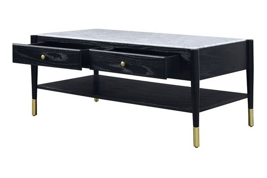 ACME - Atalia Coffee Table in Marble Top/Black