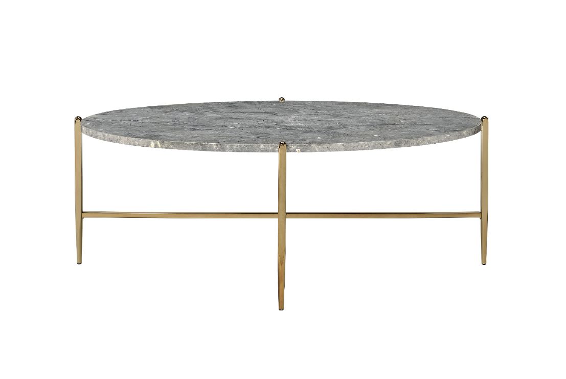 ACME - Tainte Coffee Table in Faux Marble Top/Champagne