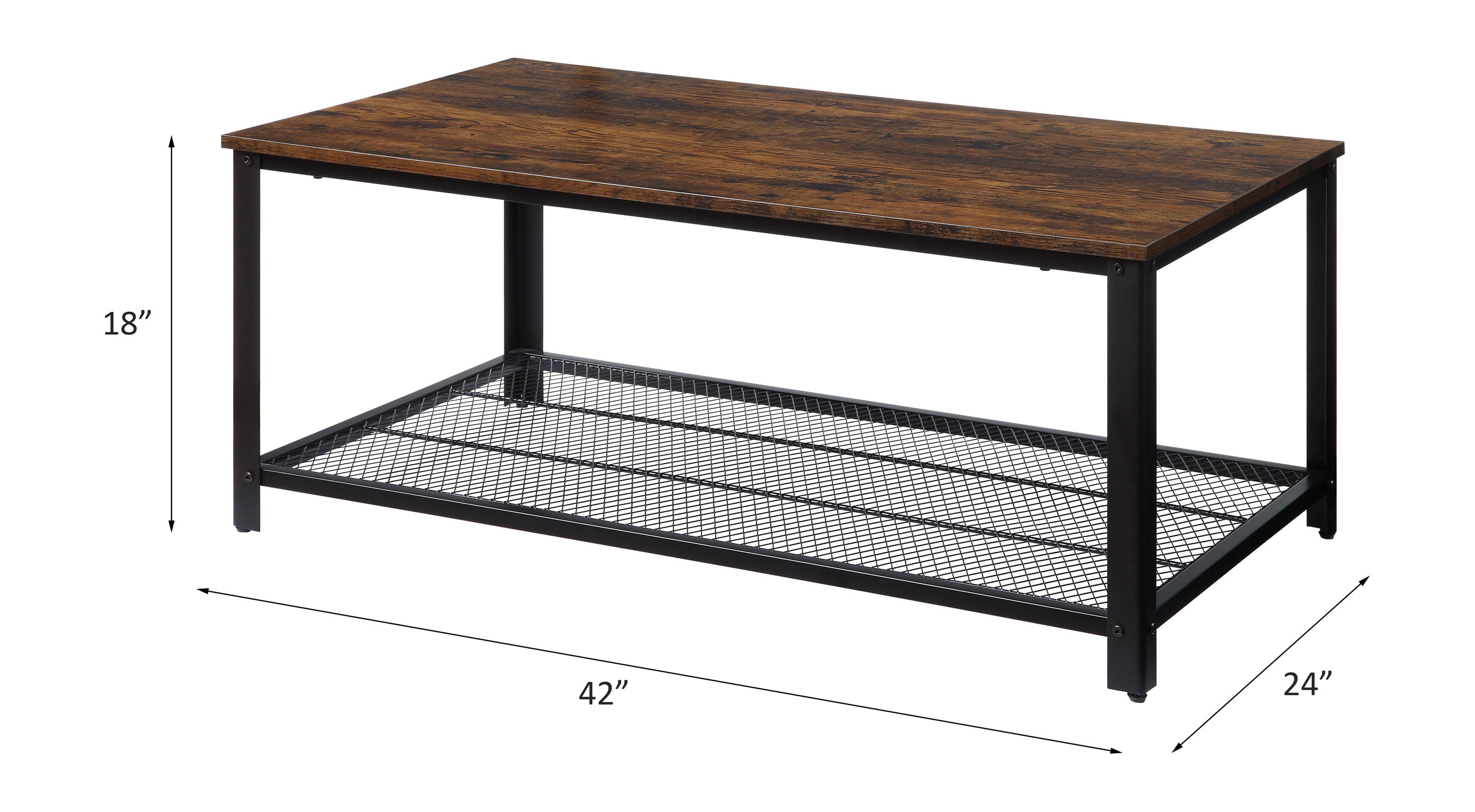 ACME Taurus Coffee Table - Rustic Oak/Black