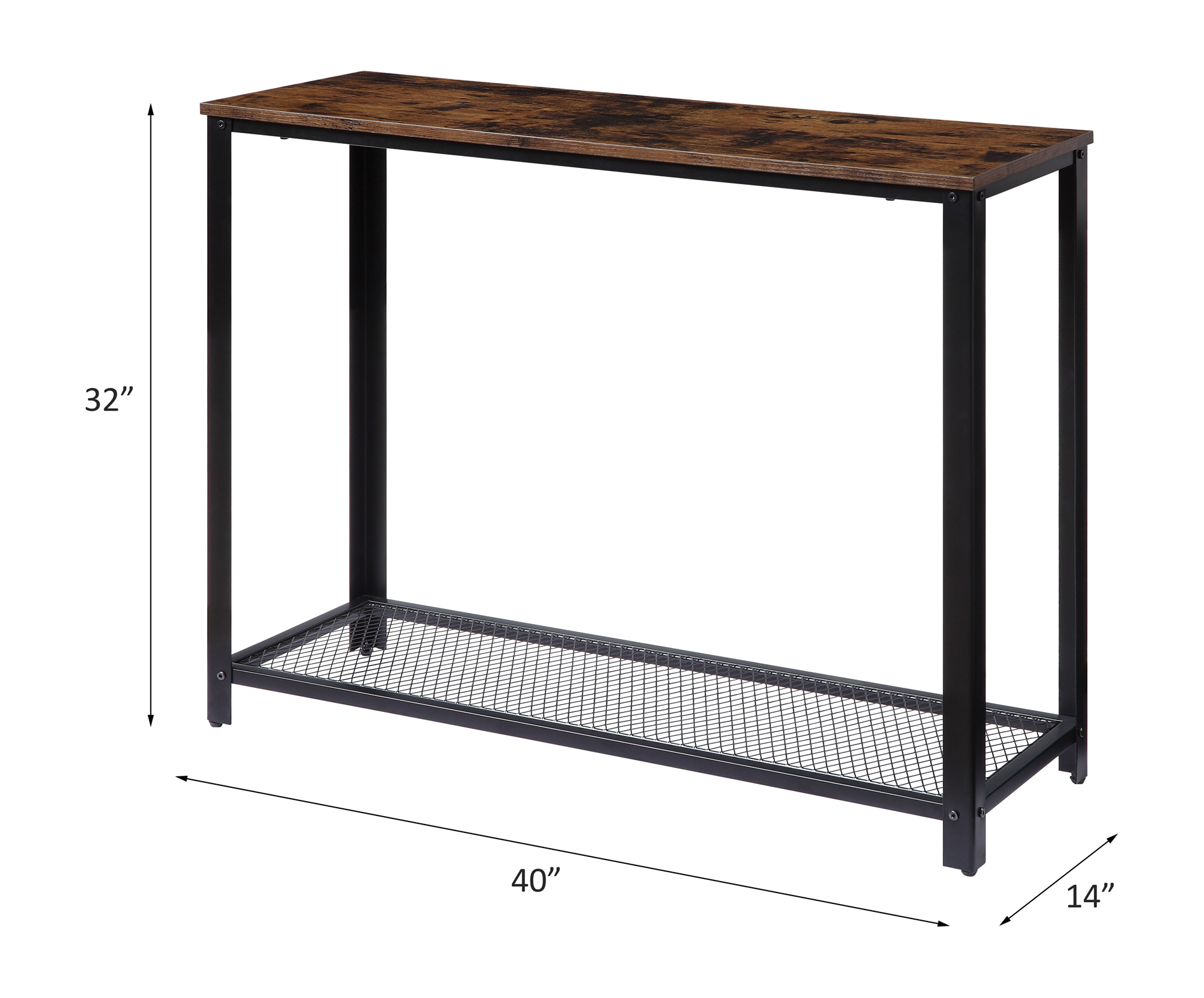 ACME Taurus Sofa Table - Rustic Oak/Black