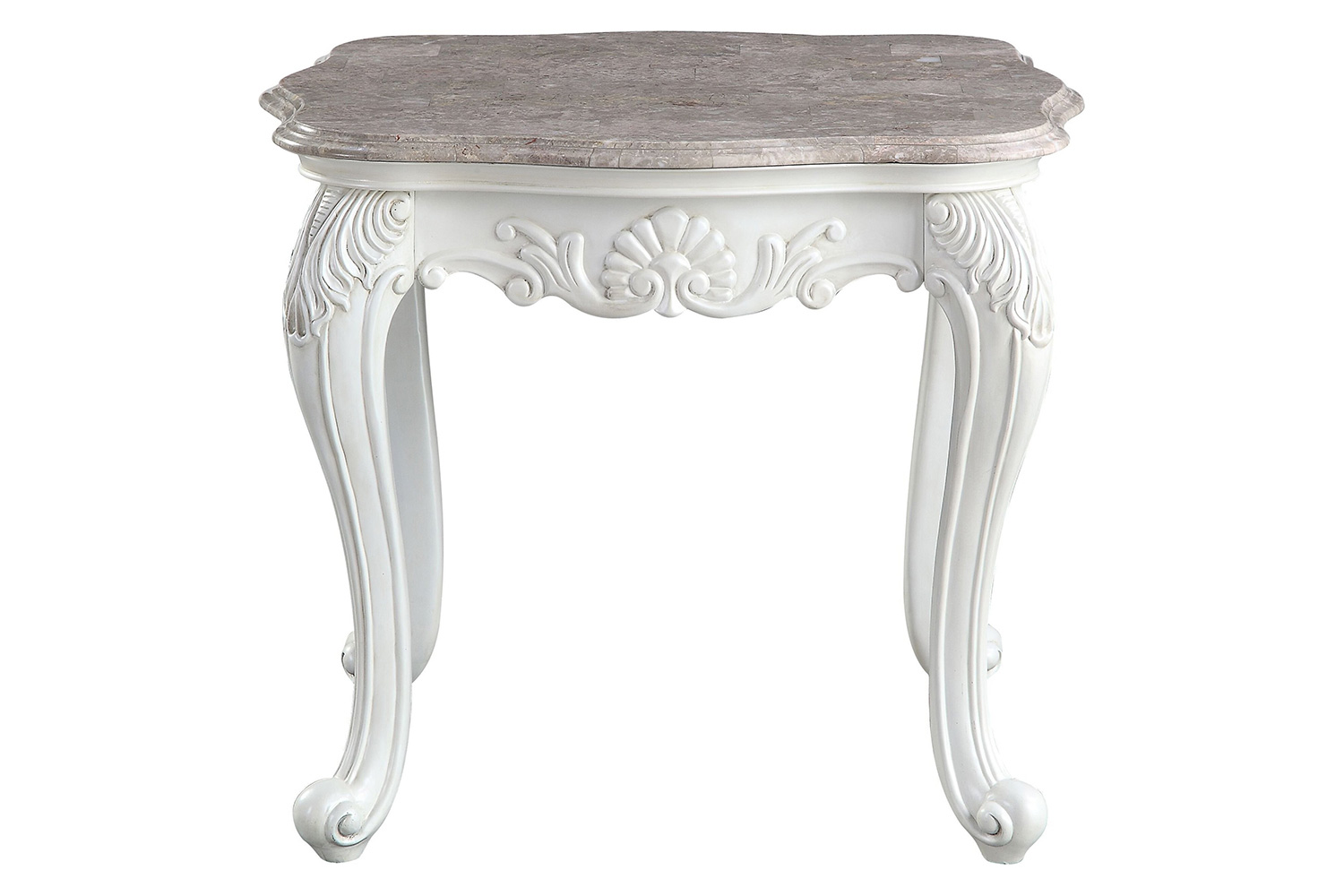 ACME - Ciddrenar End Table in Marble Top/White