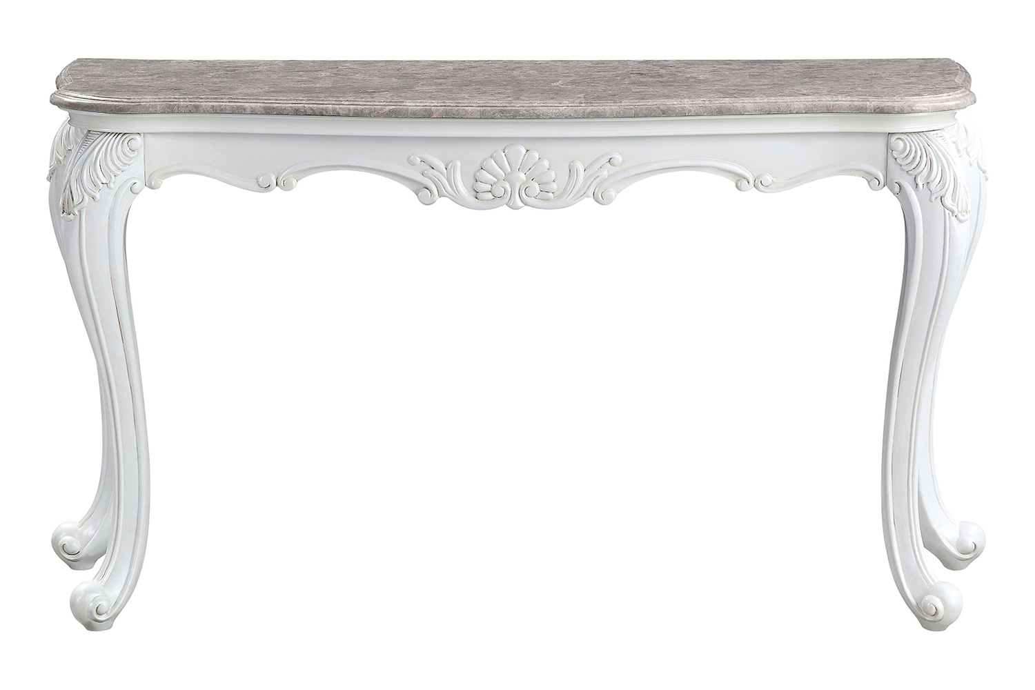 ACME - Ciddrenar Sofa Table in Marble Top/White