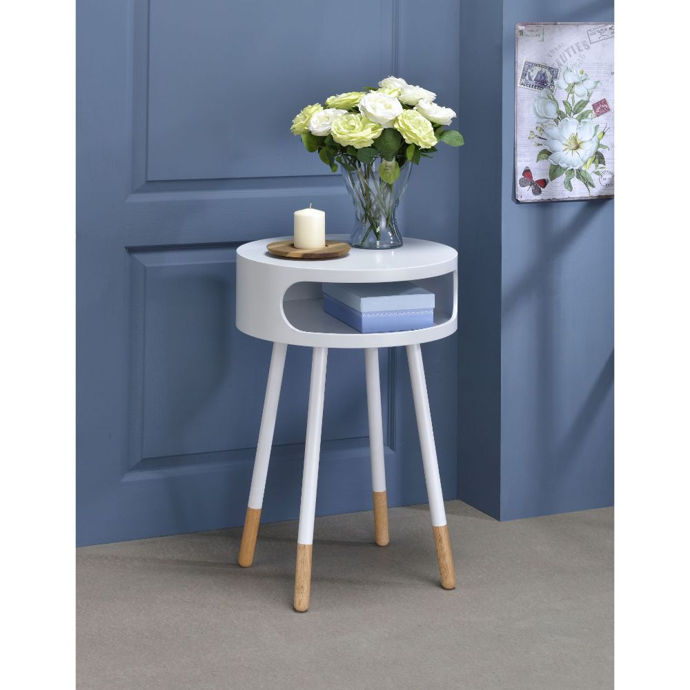 ACME Sonria Accent Table - White/Natural